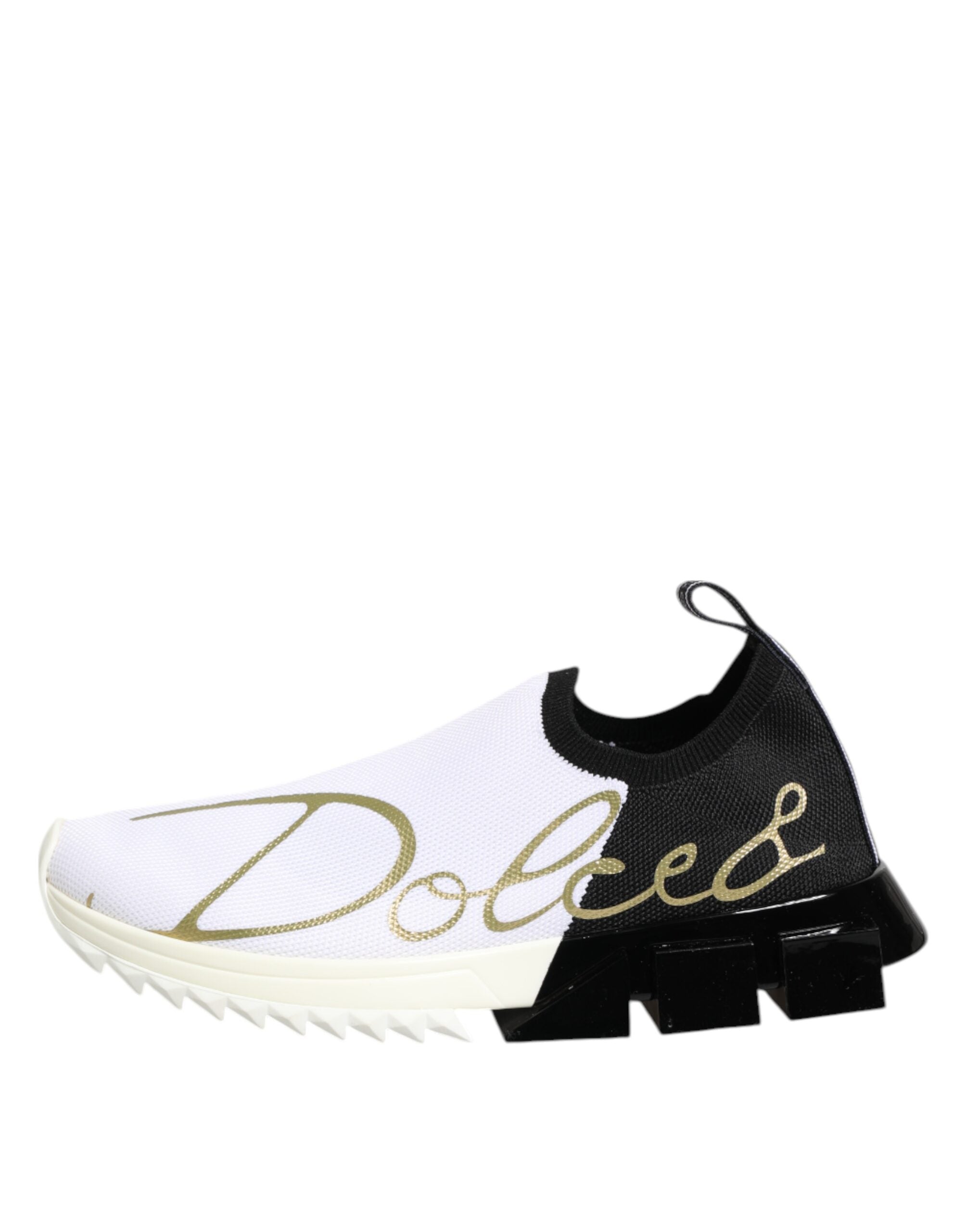 Dolce & Gabbana White Black Low Top Sorrento Sneakers Shoes - Zeiniez