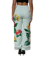 Dolce & Gabbana Green Floral Garterized Straight Pajama Pants - Zeiniez