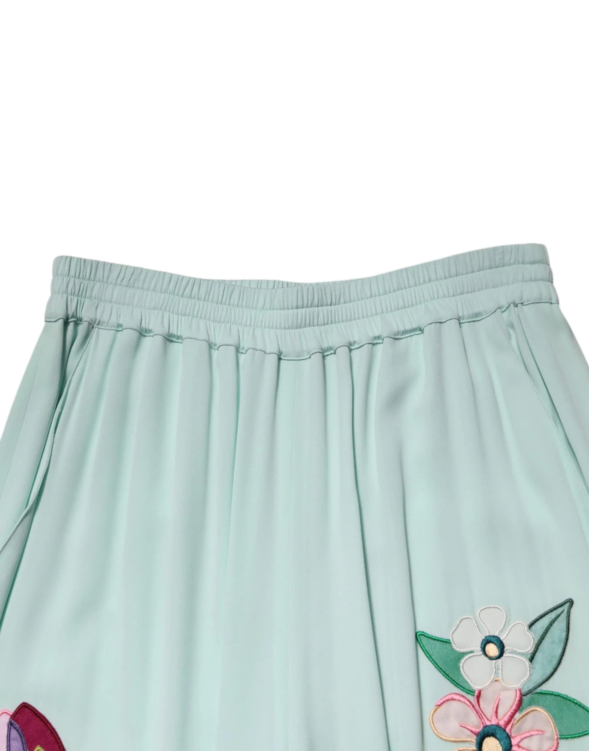 Dolce & Gabbana Green Floral Garterized Straight Pajama Pants - Zeiniez