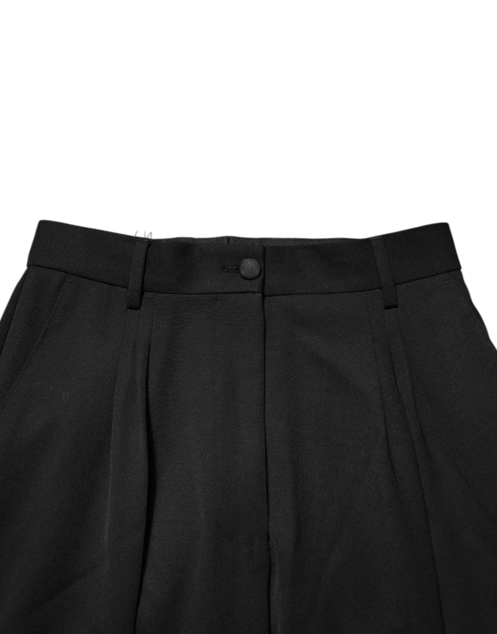 Dolce & Gabbana Black Zip Detailed Wool Straight Leg Pants - Zeiniez