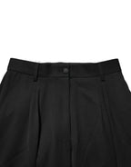 Dolce & Gabbana Black Zip Detailed Wool Straight Leg Pants - Zeiniez