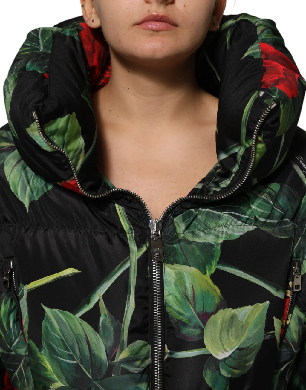 Dolce & Gabbana Multicolor Floral Puffer Coat Full Zip Jacket - Zeiniez
