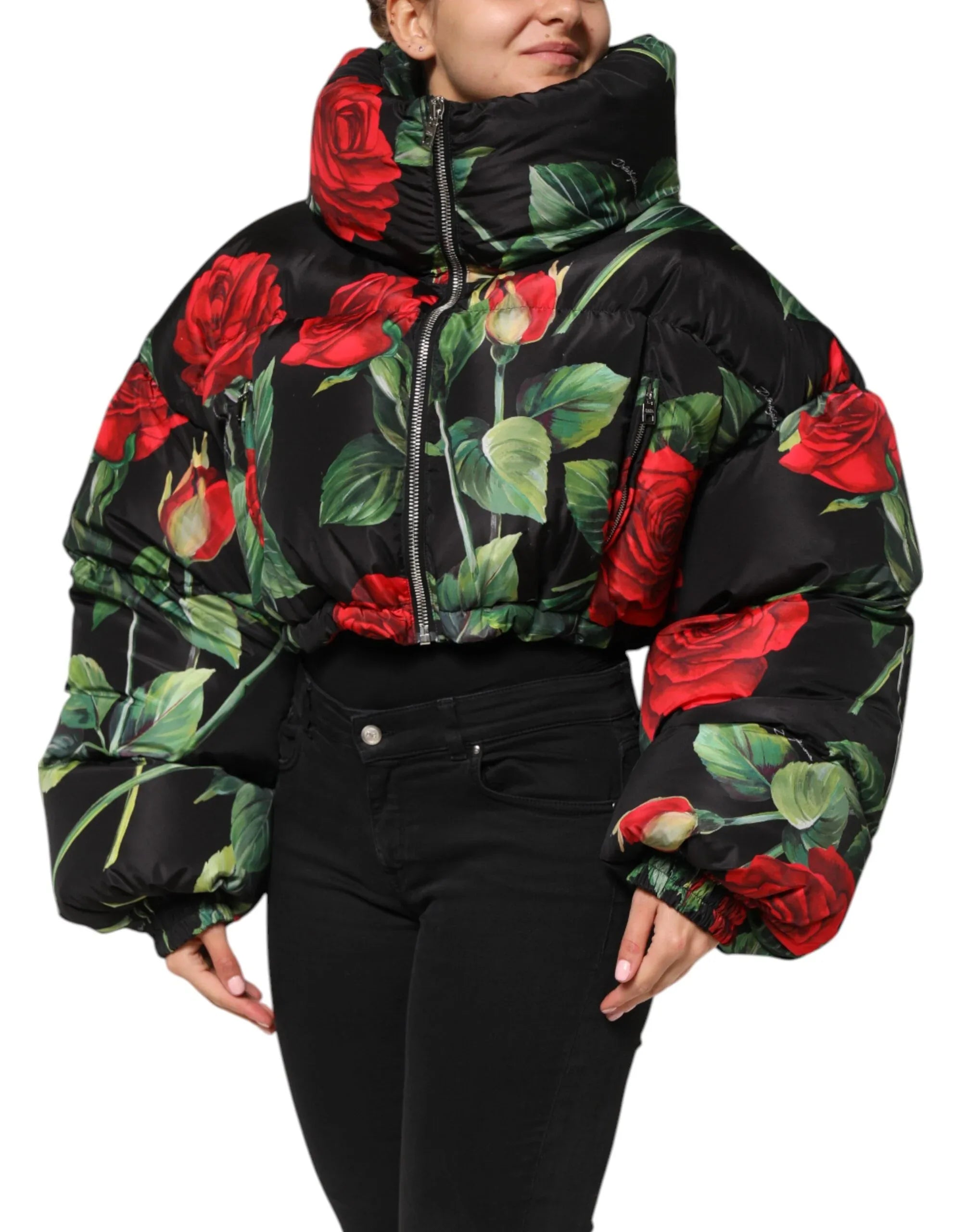 Dolce & Gabbana Multicolor Floral Puffer Coat Full Zip Jacket - Zeiniez