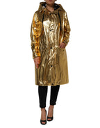 Dolce & Gabbana Gold Hooded Long Sleeves Trench Coat Jacket - Zeiniez