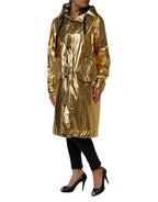 Dolce & Gabbana Gold Hooded Long Sleeves Trench Coat Jacket - Zeiniez