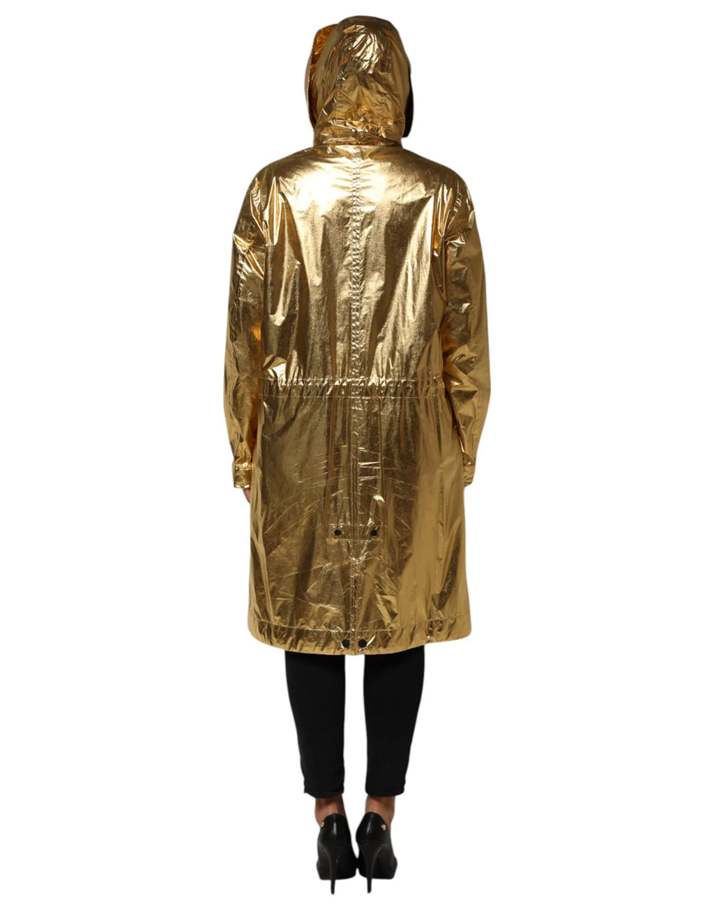Dolce & Gabbana Gold Hooded Long Sleeves Trench Coat Jacket - Zeiniez
