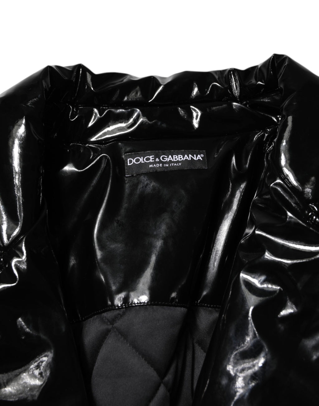 Dolce & Gabbana Polyester Black Quilted Puffer Coat  Jacket