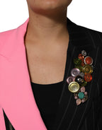 Dolce & Gabbana Multicolor Patchwork Embellished Coat Jacket