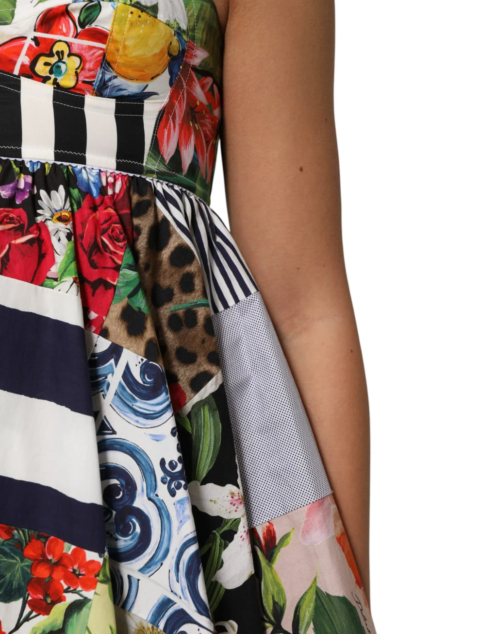 Dolce & Gabbana Multicolor Patchwork Cotton AlineMini Dress - Zeiniez