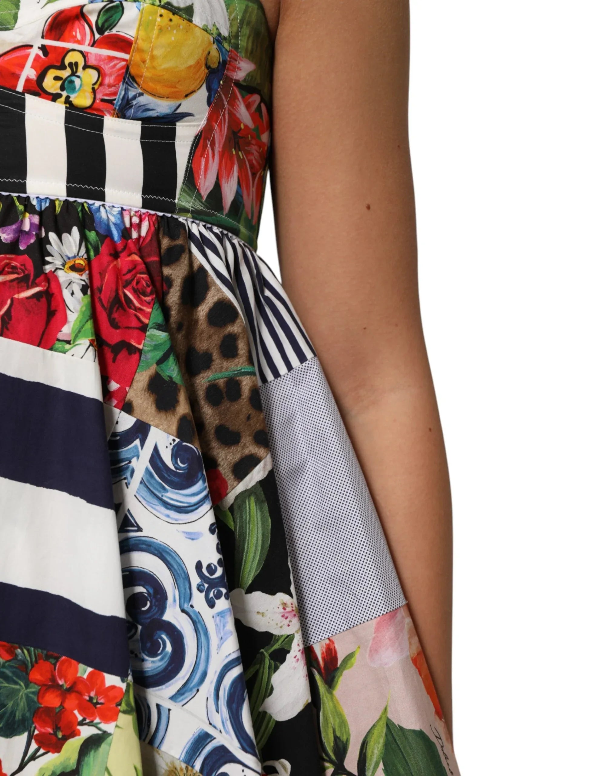 Dolce & Gabbana Multicolor Patchwork Cotton AlineMini Dress - Zeiniez