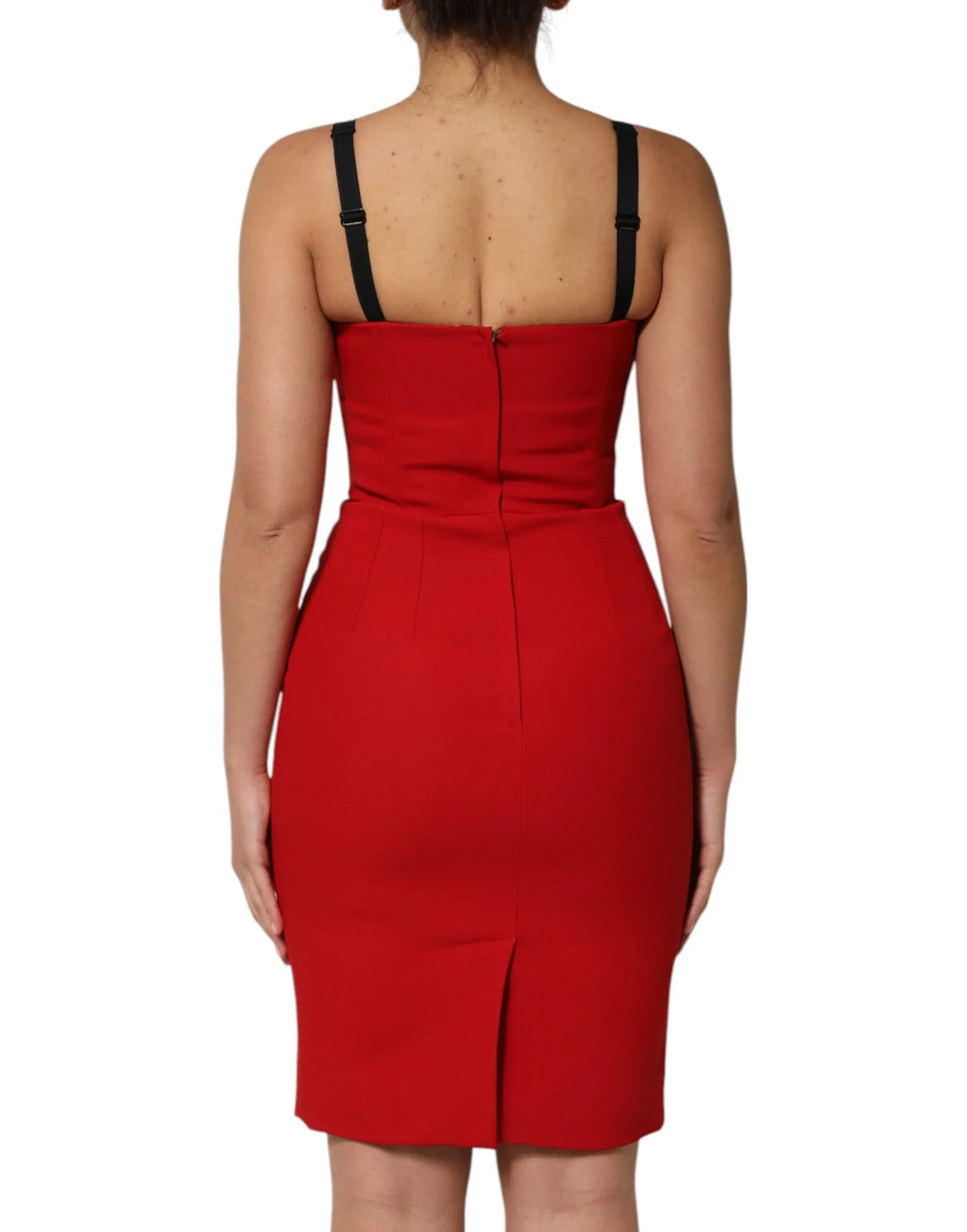 Dolce & Gabbana Red Stretch Bodycon Sheath Knee Length Dress - Zeiniez