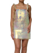 Dolce & Gabbana Multicolor Sequin Holographic Mini Dress - Zeiniez