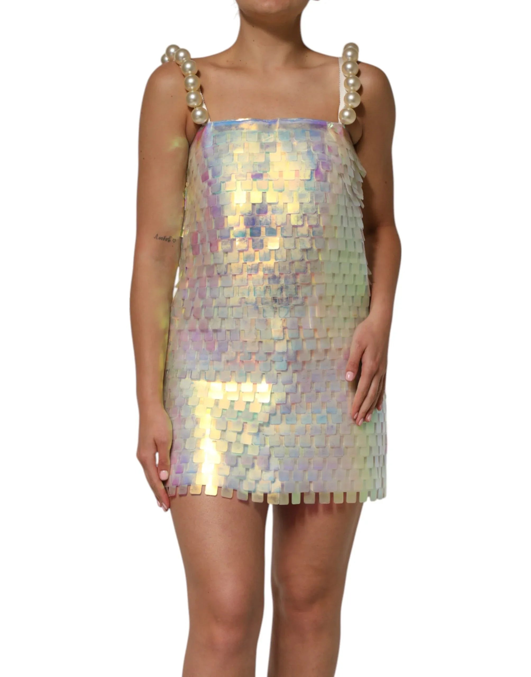 Dolce & Gabbana Multicolor Sequin Holographic Mini Dress - Zeiniez