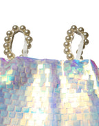 Dolce & Gabbana Multicolor Sequin Holographic Mini  Dress