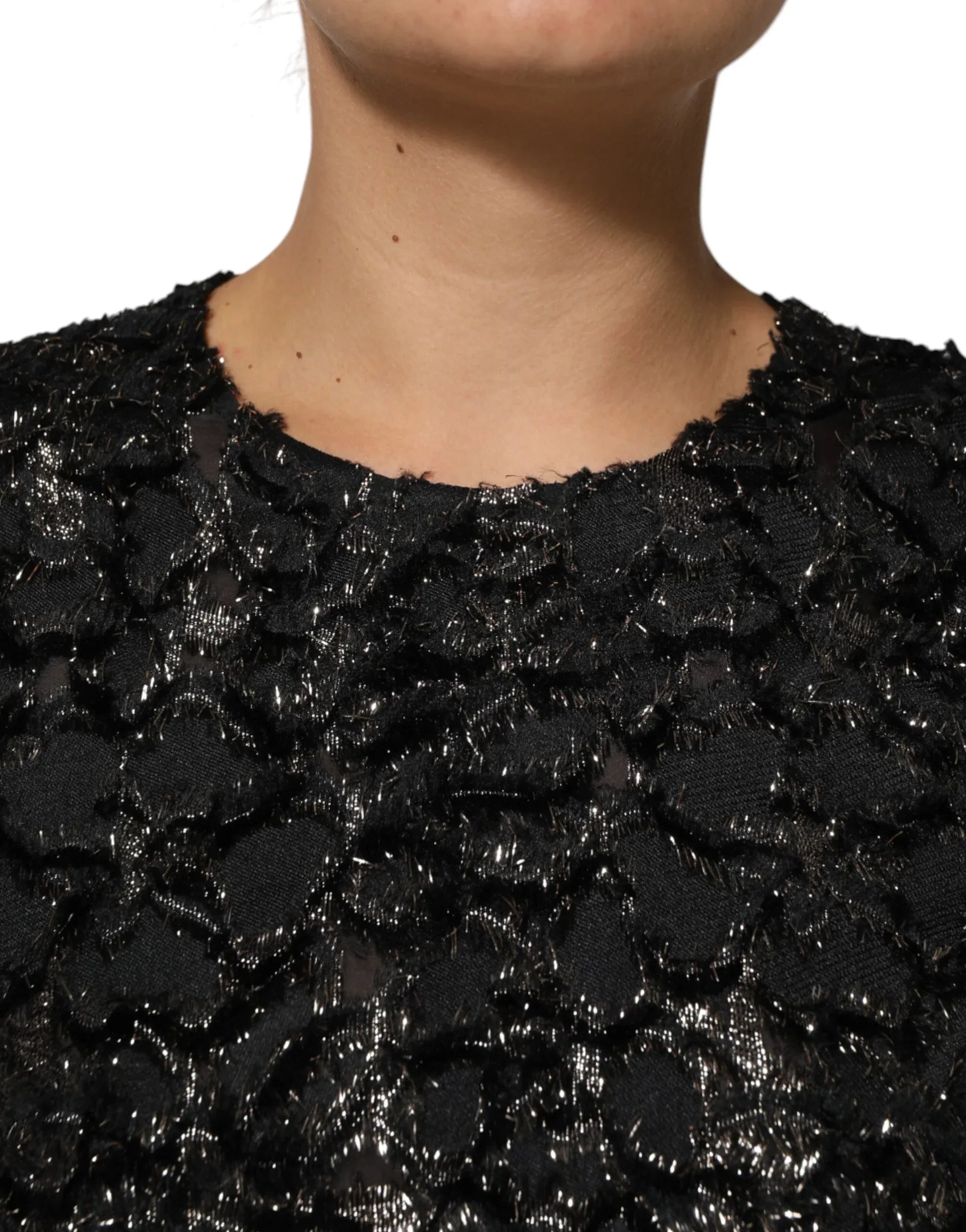 Dolce & Gabbana Black Sequin Bouclé Tweed Sheath Dress - Zeiniez