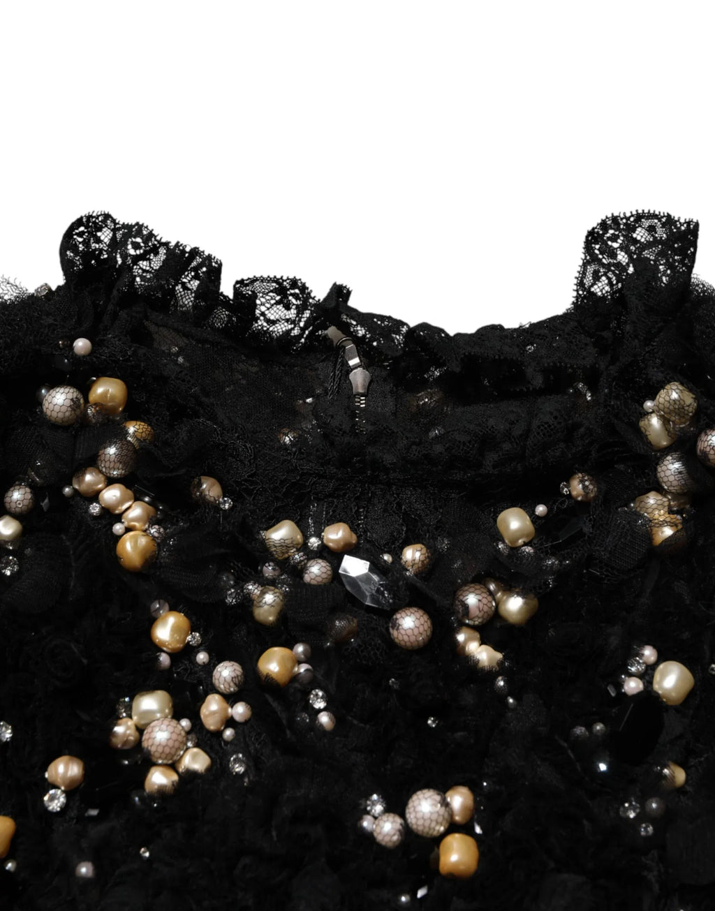 Dolce & Gabbana Black Viscose Pearl Embellishment Shift Dress - Zeiniez