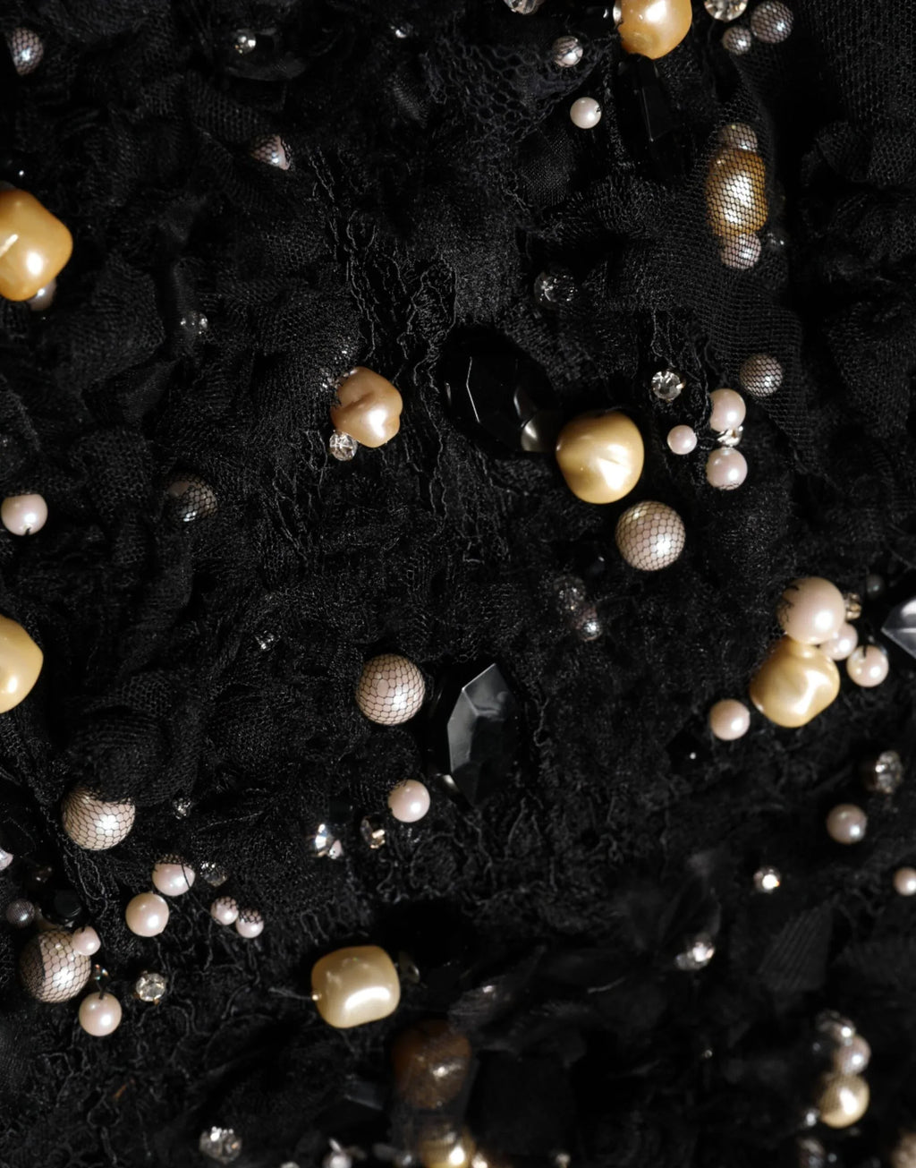 Dolce & Gabbana Black Viscose Pearl Embellishment Shift Dress - Zeiniez