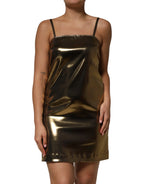 Dolce & Gabbana Metallic Gold Sleeveless A-line Mini Dress - Zeiniez