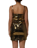 Dolce & Gabbana Metallic Gold Sleeveless A-line Mini Dress - Zeiniez