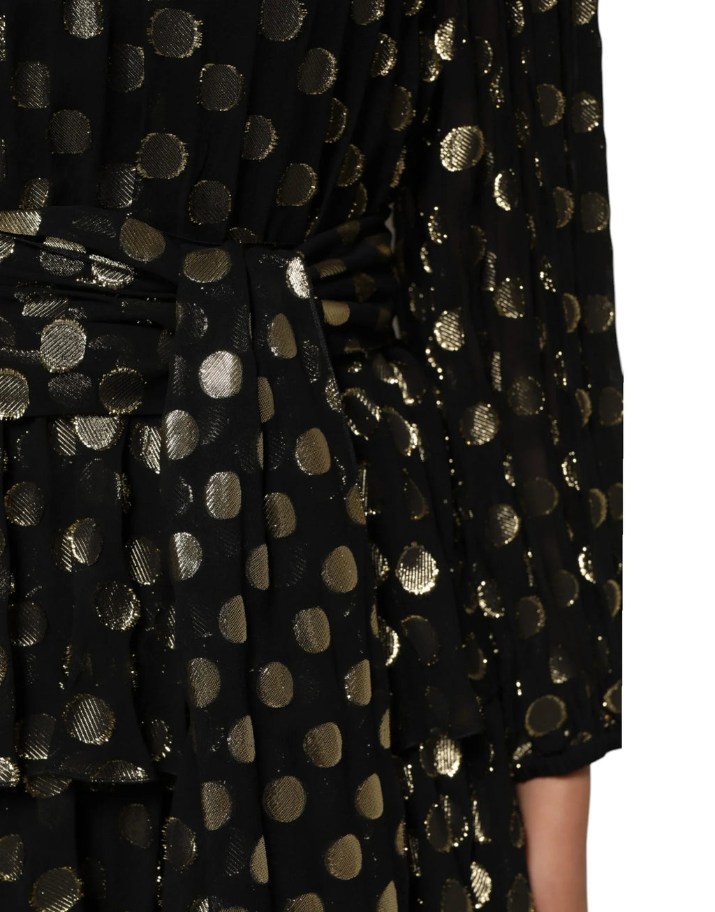 Dolce & Gabbana Black Gold Polka Dot Silk Brocade Mini Dress - Zeiniez