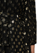 Dolce & Gabbana Black Gold Polka Dot Silk Brocade Mini Dress - Zeiniez