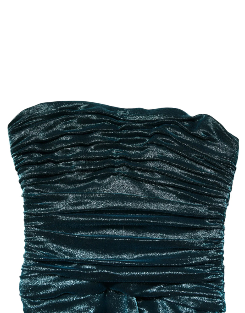 Dolce & Gabbana Green Silk Satin Fitted Strapless Dress - Zeiniez