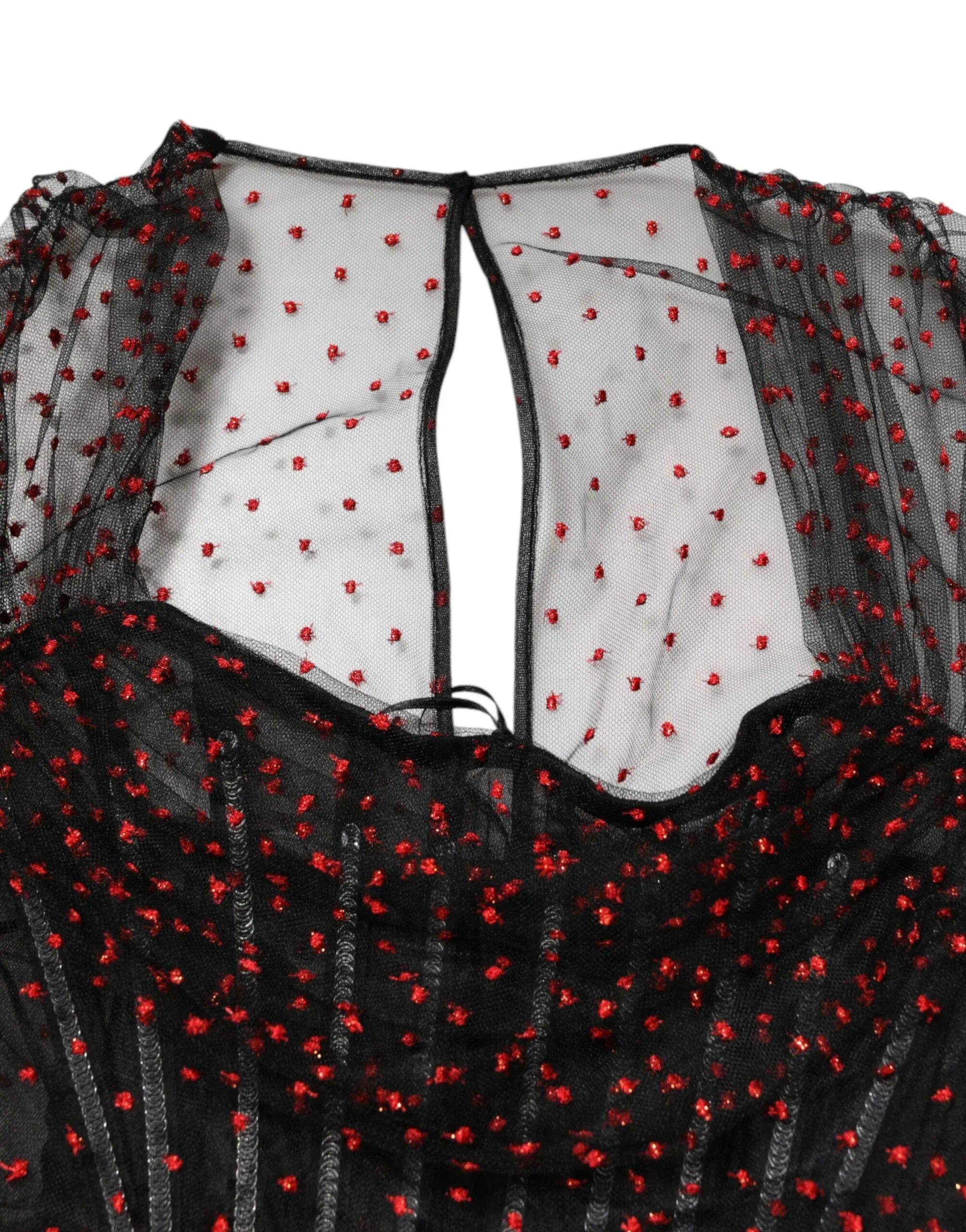 Dolce & Gabbana Black Lace Trim Long Sleeve Sheath Mini Dress - Zeiniez