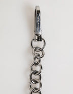 Dolce & Gabbana Black White DG Rubber Logo Silver Men Keychain Keyring - Zeiniez