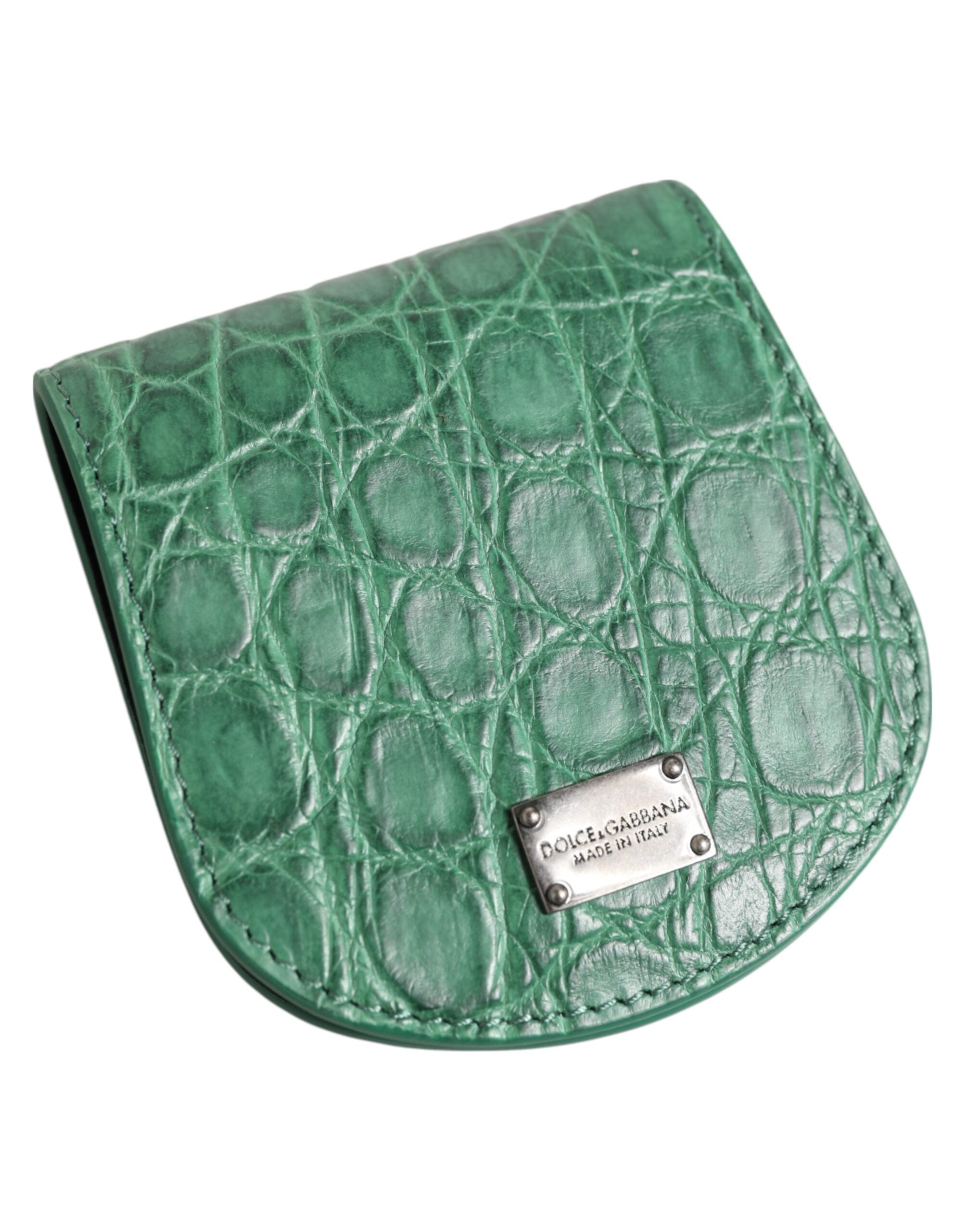 Dolce & Gabbana Green Exotic Skin Coin Condom Case Holder Pocket Wallet - Zeiniez