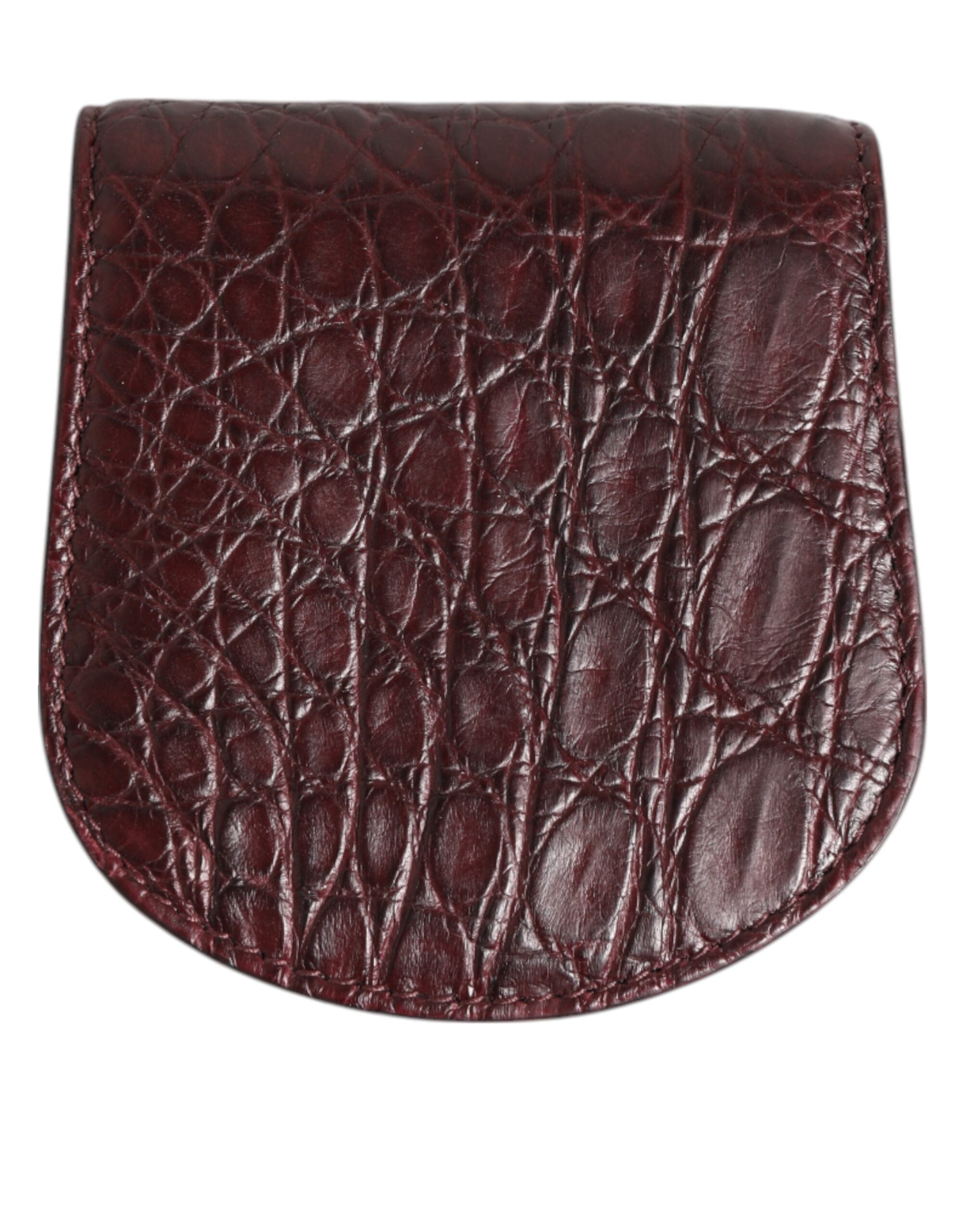 Dolce & Gabbana Burgundy Exotic Skin Coin Condom Case Holder Pocket Wallet - Zeiniez