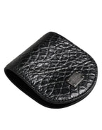 Dolce & Gabbana Black Exotic Skin Coin Condom Case Holder Pocket Wallet