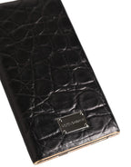 Dolce & Gabbana Black Leather Exotic Skin 3000mAh Power Bank Charger USB - Zeiniez