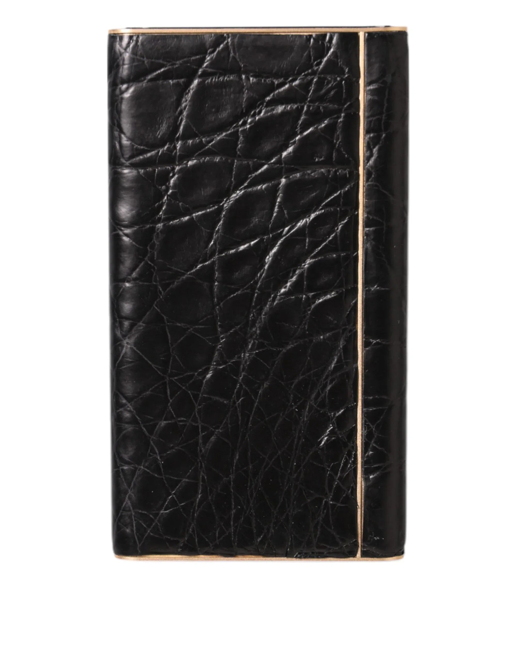 Dolce & Gabbana Black Leather Exotic Skin 3000mAh Power Bank Charger USB - Zeiniez