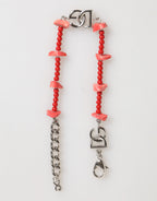 Dolce & Gabbana Silver Tone Brass Beaded Resin DG Logo Chain Men Bracelet