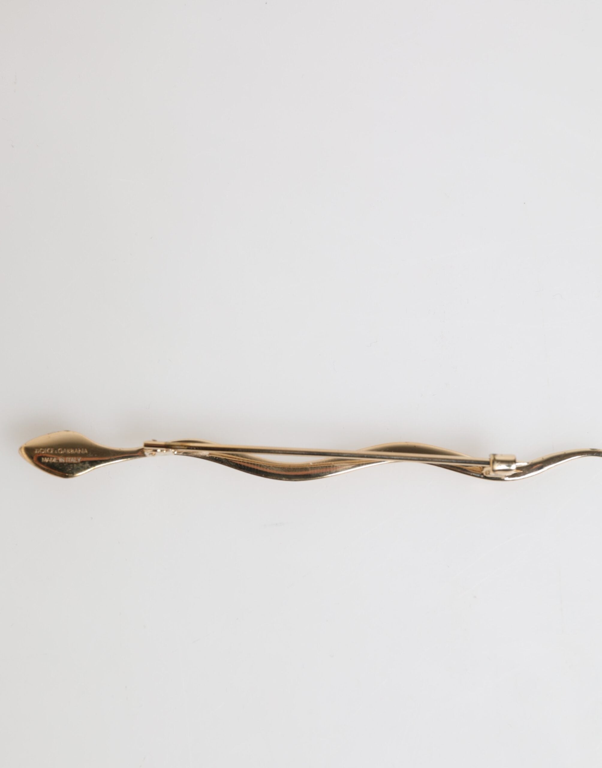 Dolce & Gabbana Gold Brass Red Crystal Spilla Serpente Mens Brooch Pin - Zeiniez