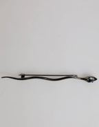 Dolce & Gabbana Black Brass Crystal Spilla Serpente Mens Brooch Pin - Zeiniez