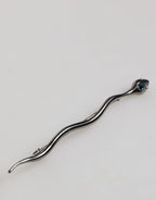 Dolce & Gabbana Black Brass Crystal Spilla Serpente Mens Brooch Pin - Zeiniez