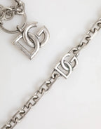 Dolce & Gabbana Silver Tone Brass DG Logo Detailing Chain Men Necklace - Zeiniez