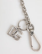 Dolce & Gabbana Silver Tone Brass DG Logo Detailing Chain Men Necklace