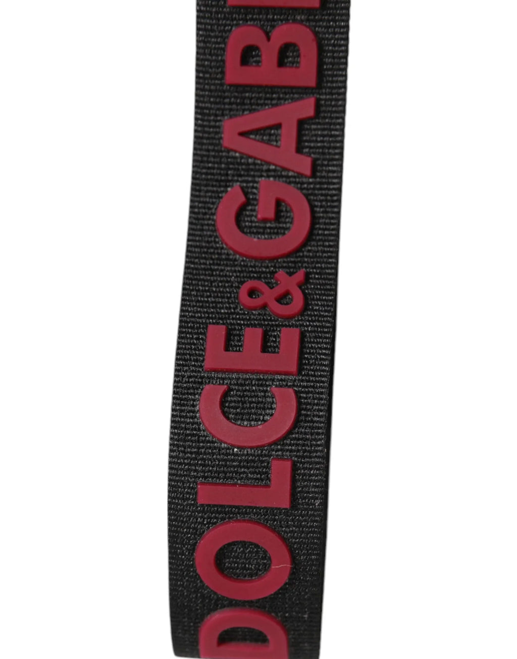 Dolce & Gabbana Black Red DG Logo Polyester Silver Men Keychain Keyring - Zeiniez