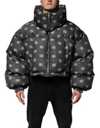 Dolce & Gabbana Black DG Monogram Full Zip Puffer Men Jacket - Zeiniez