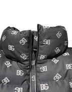 Dolce & Gabbana Black DG Monogram Full Zip Puffer Men Jacket - Zeiniez