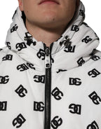 Dolce & Gabbana White DG Monogram Hooded Puffer Jacket - Zeiniez