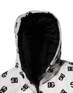 Dolce & Gabbana White DG Monogram Hooded Puffer Jacket - Zeiniez