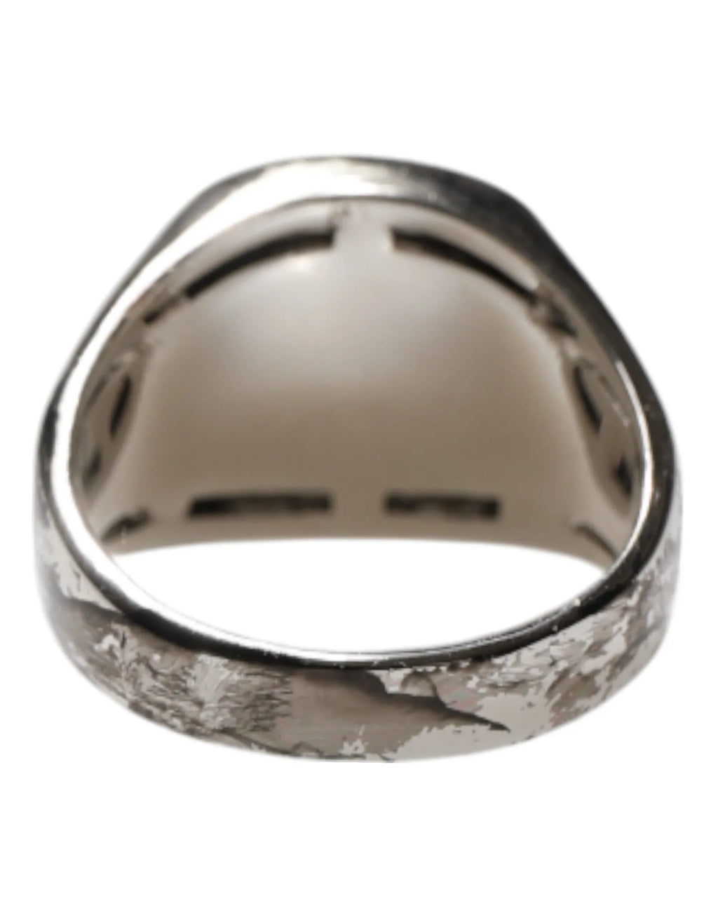 Dolce & Gabbana Silver Tone Engraved Two Color Real Brass Ring - Zeiniez