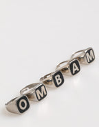 Dolce & Gabbana Silver Tone Brass Lettering Set 5 Pieces Adjustable Ring - Zeiniez