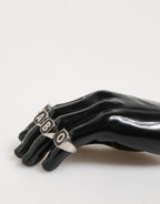 Dolce & Gabbana Silver Tone Brass Lettering Set 5 Pieces Adjustable Ring - Zeiniez