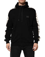 Dolce & Gabbana Black Cotton Plaque Track Cardigan Sweater - Zeiniez