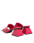 Dolce & Gabbana Pink Open Toe Block Heel Mules Sandals Shoes - Zeiniez