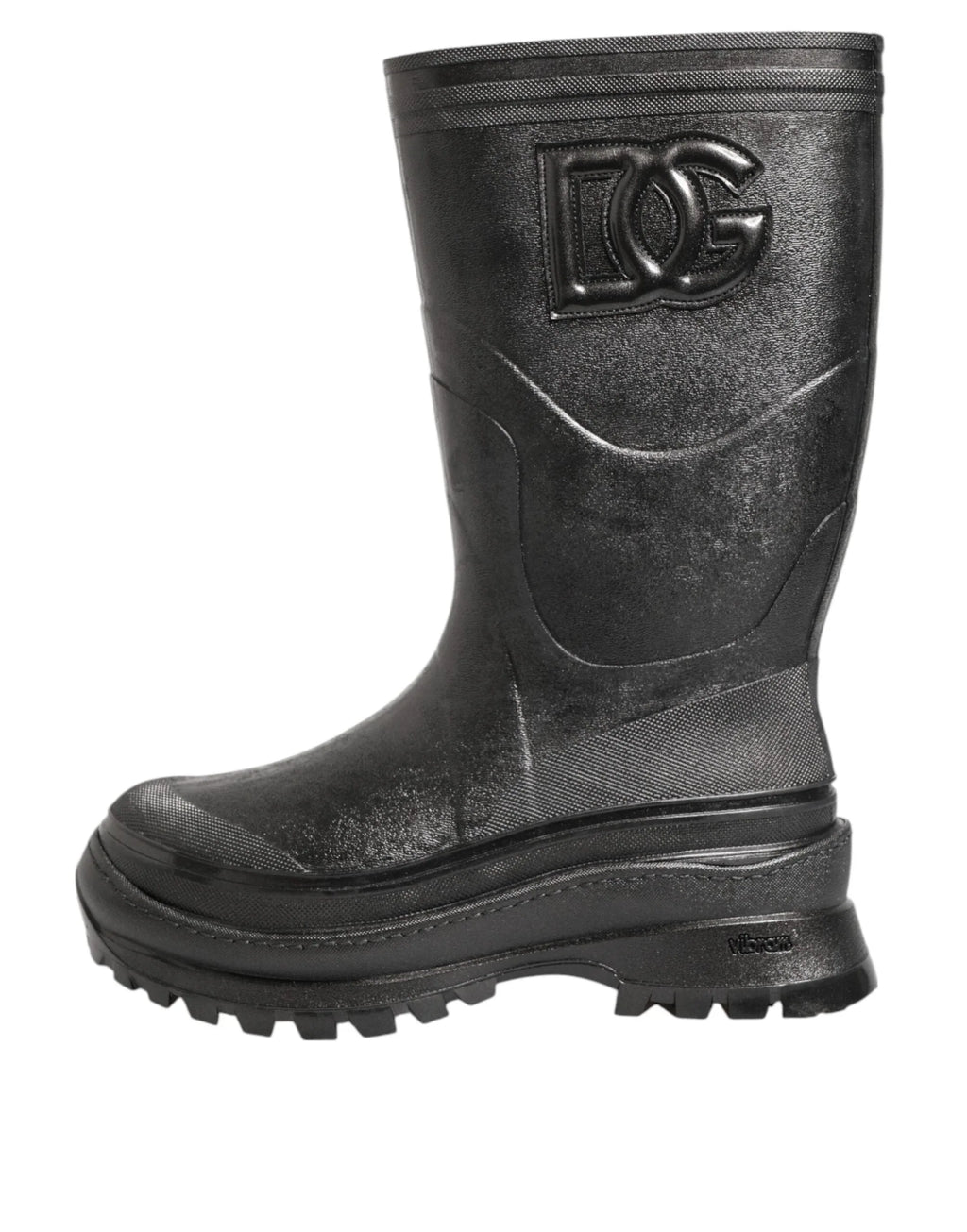 Dolce & Gabbana Metallic Black Pull On Rain Boots Men Shoes - Zeiniez